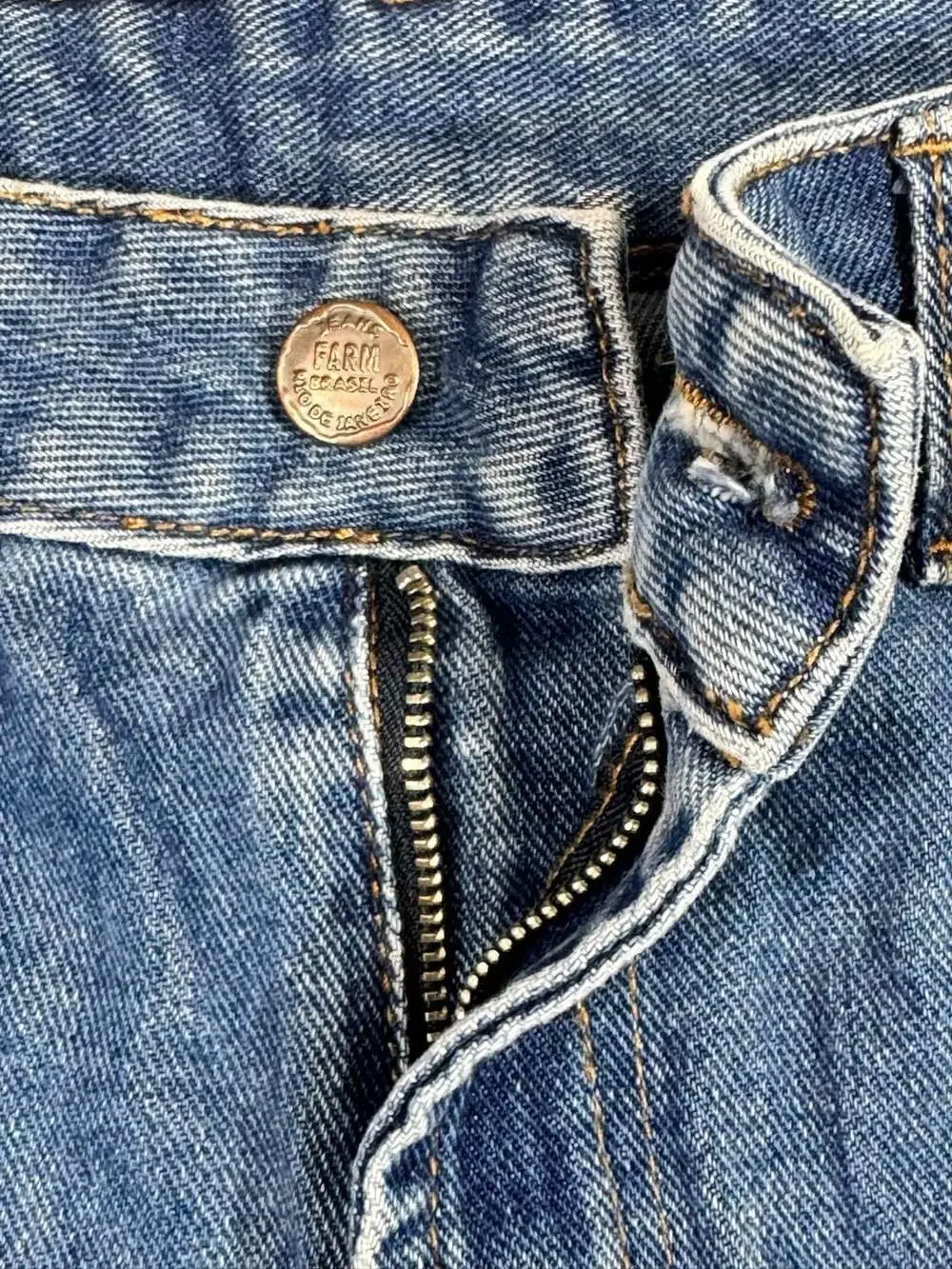 Farm Rio Denim Shorts Size 40 Blue Distressed Cutoff